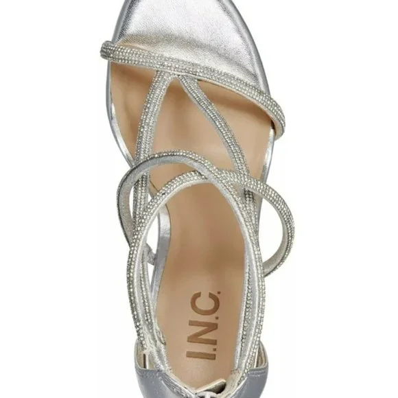 INC International Concepts Krista Strappy Dress Sandals Silver -8.5 - Picture 5 of 9